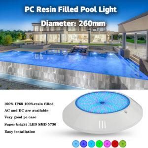 High Quality 18watt RGB Resin Filled Wall Mounted LED Swimming Pool Lights with with CE RoHS IP68 Reports