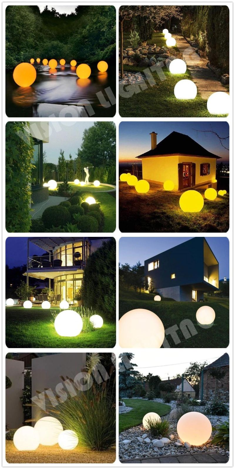 Portable Changeable Night Ball Light for Patio and Garden Decoration