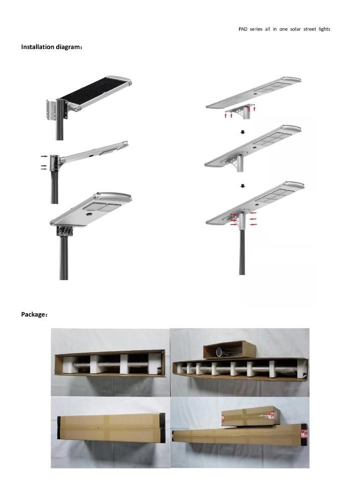 80W Outdoor Public All in One Integrated Road Solar LED Street Light Lamp Luminaires