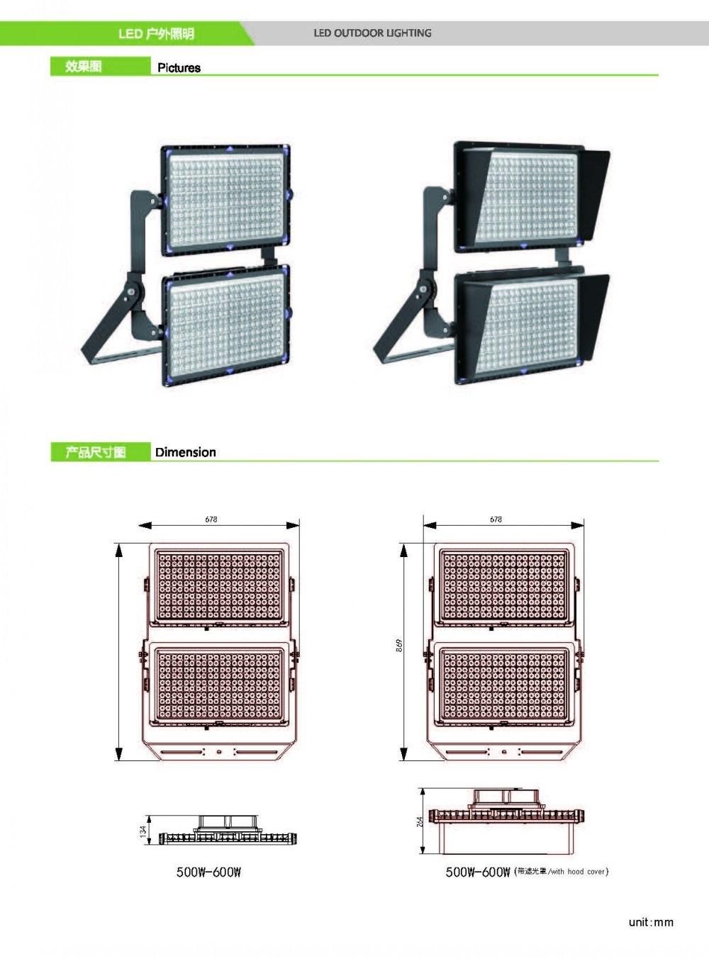 5 Years Warranty High Power 130lm/W Industrial 800W LED High Mast Lighting