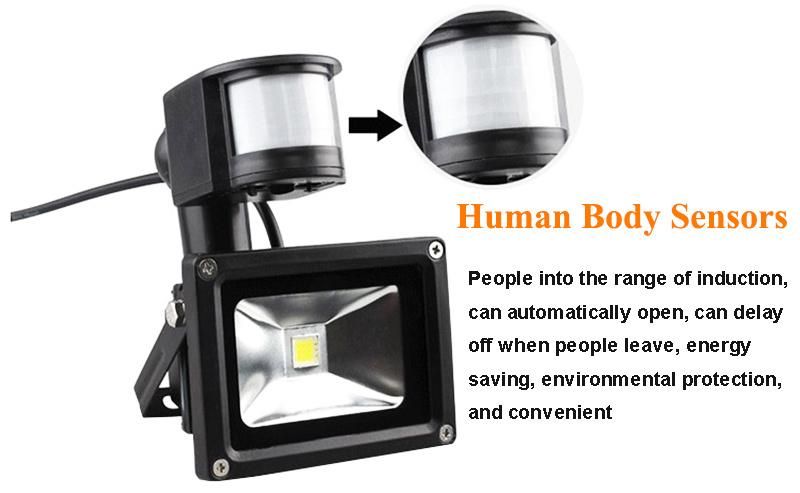 Factory Price Outdoor Reflector 30W 50W 100W LED Flood Light with Motion Sensor