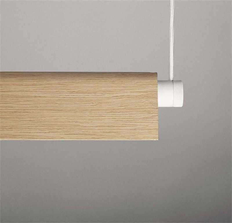 Roof S Commercial Indoor Suspended LED Linear Pendant Light Wooden Hanging Linear Pendant Light