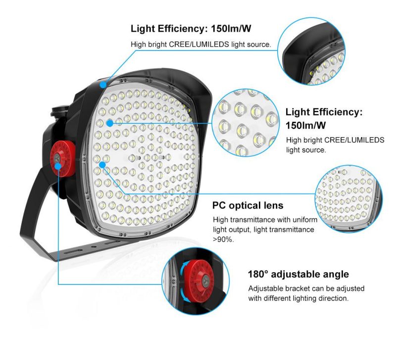 Romanso High Power LED Flood Light 150lm/W 800W Sstadium Flood Lights LED