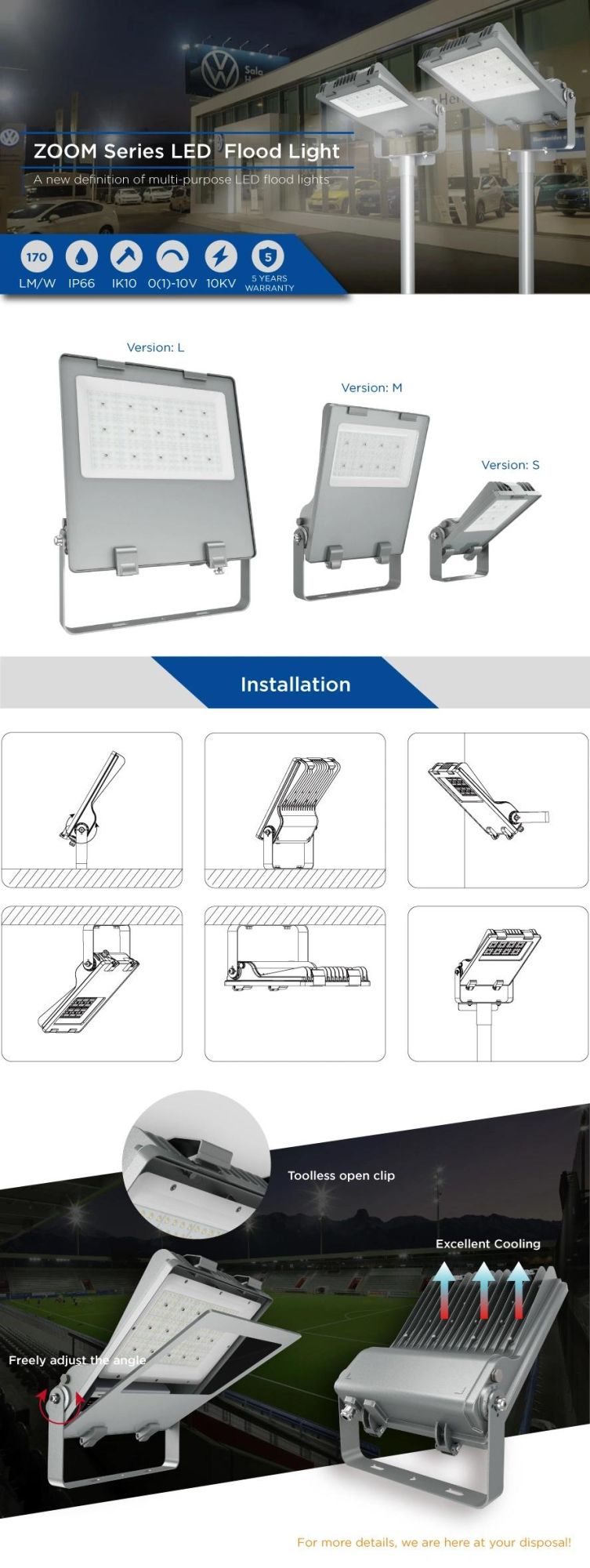 Outdoor IP66 SMD Energy Saving Luminaire Tunnel Flood High Mast Pole Stadium LED Light 240W