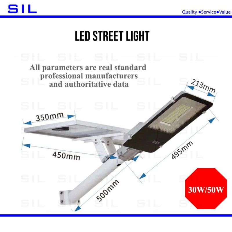 Hot Sales All in One Solar Street Light LED Solar Street Lamp 50watt Solar LED Street Light with Remote Control