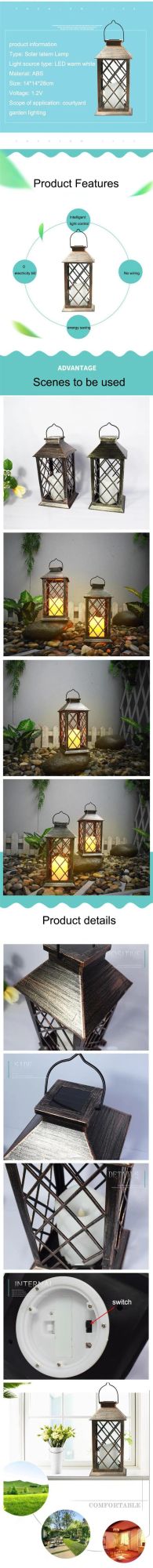Outdoor Candle Lamp Retro Landscape Decoration LED Solar Lantern