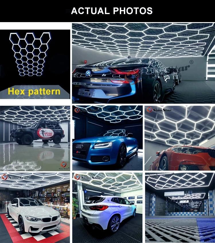 St1028 Professional Factory Produce LED Hexagonal Workshop Light for The Car Polish Equipment Booth