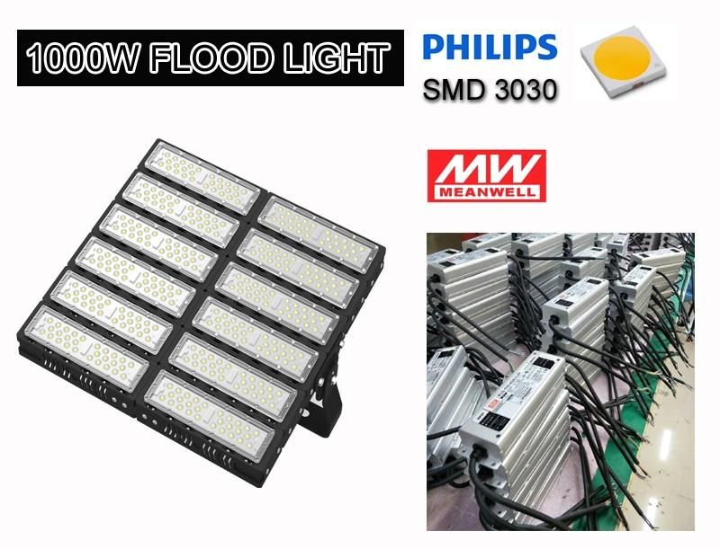 Industry Floodlight LED Stadium Light 100W/200W/300W/400W/500W/600W/800W/1000W/1200W Flood Light for Outdoor Square Building Landscape Tennis Court Lighting