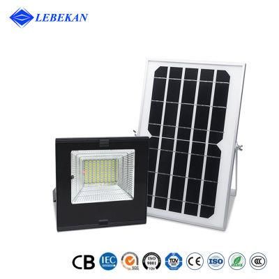 China Outdoor 6500K Sensor Security Lights Dusk to Dawn Lithium Battery 60W 100W 120W 180W Rechargeable Solar Flood Light