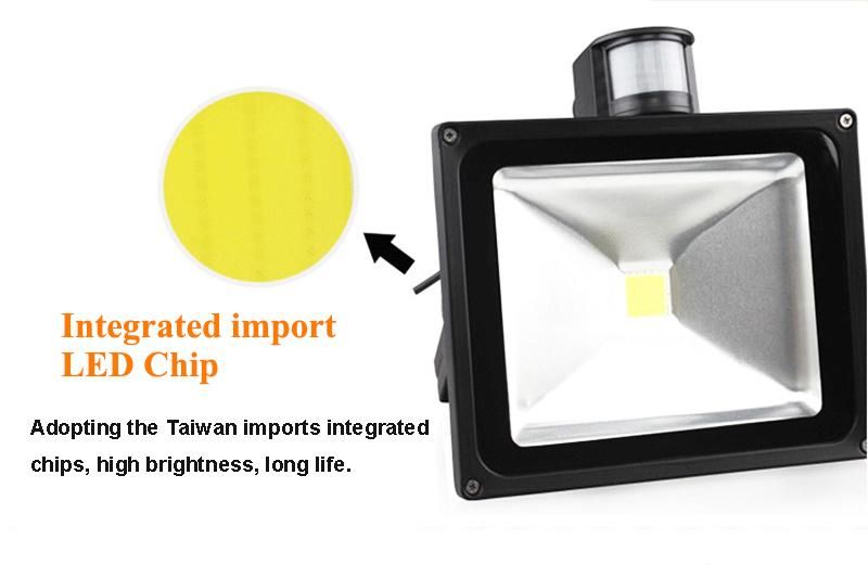 Factory Price Outdoor Reflector 30W 50W 100W LED Flood Light with Motion Sensor