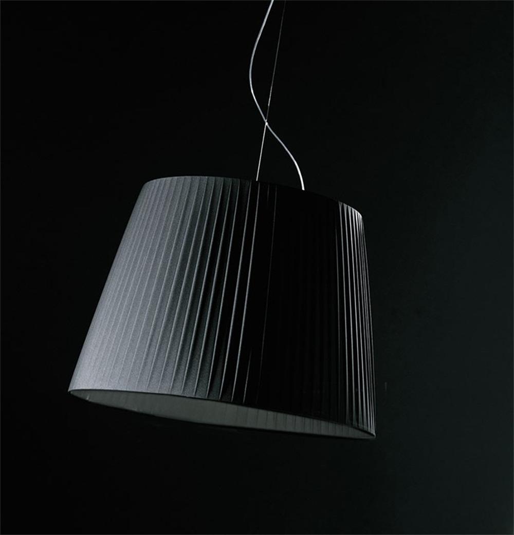 Royal S Modern Large Round Fabric Pendant Light Black Drum Pendant Lamp