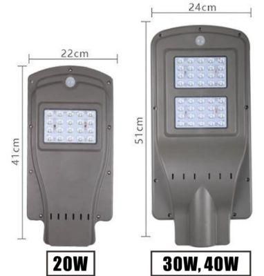 30W 60W 90W All in One LED Solar Street Light IP66