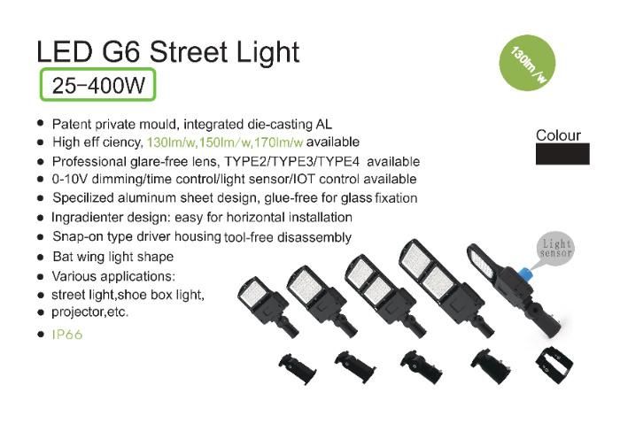 Public Lighting Post Top Shoebox 100W LED Street Light with Photocell