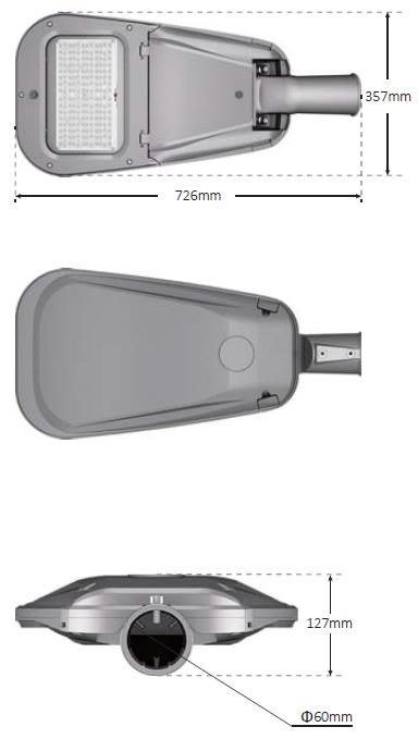 120W Glass Cover LED Street Light Ik08 IP66