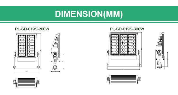 Ce RoHS Certification Sports Stadium Lighting IP66 LED Module Flood Light 800W with 5 Years Warranty