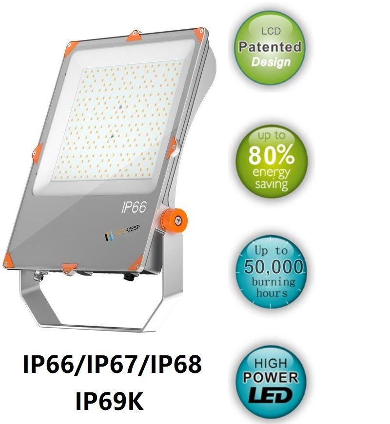 Modular LED Floodlight 500W 600W 800W 1000W Module-4 Outdoor Security Flood Light IP68 Waterproof Road Flood Lamps Public Large Area Site Flood Lights (80CRI)