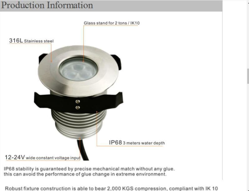 LED Ground Underground Lights for 12-24V Wide Constant Volitage Input