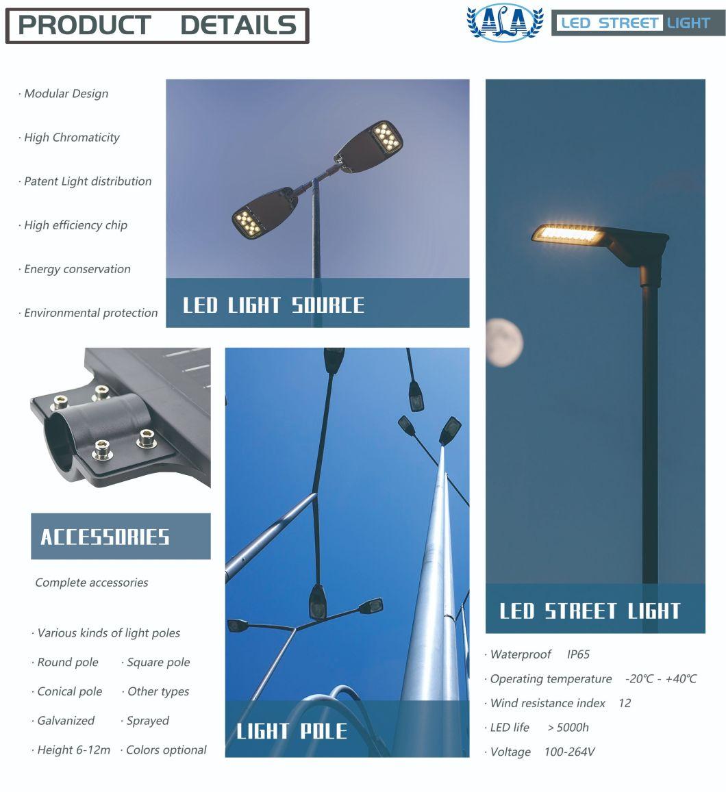 Ala New Design Remote Control Outdoor Waterproof High Lumen 100W LED Street Light with Light Pole