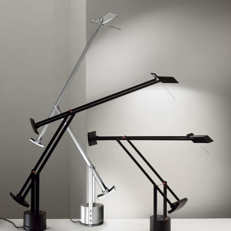 2022 Nordic Contemporary Contracted Black LED Long Arm Rocker Arm Adjustable Desk Lamp Office Reading Table Lamp for Study