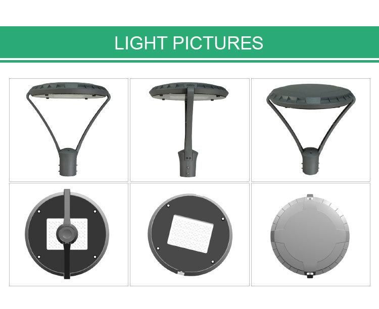 IP66 Circular 2-3/8" 80W Pole LED Post Top Dimmable Area Garden Light