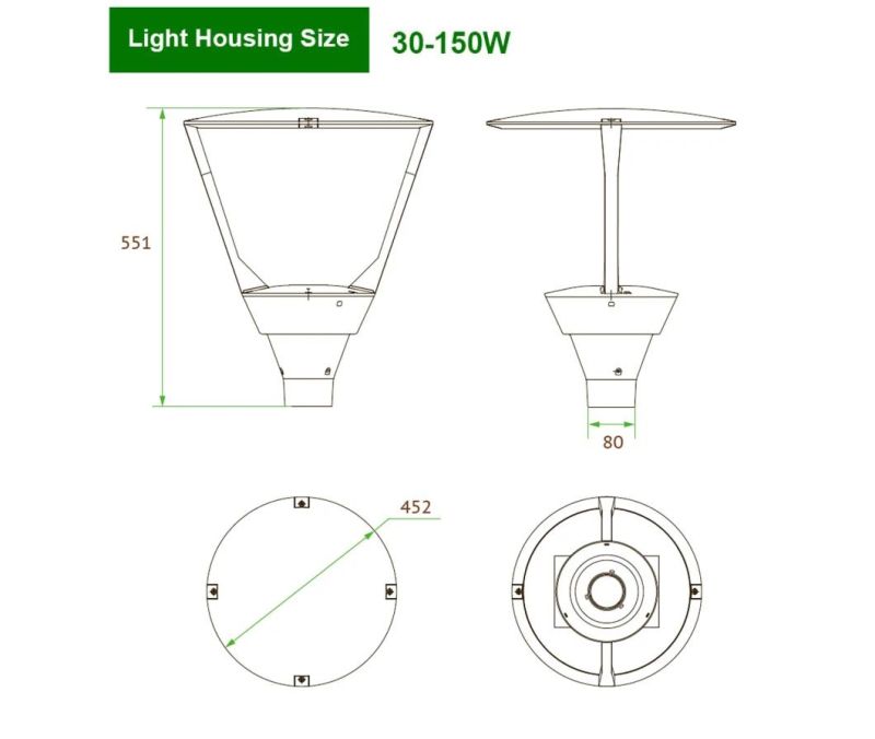 10 Years Warranty 150W IP66 Outdoor Beautiful LED Yard Light