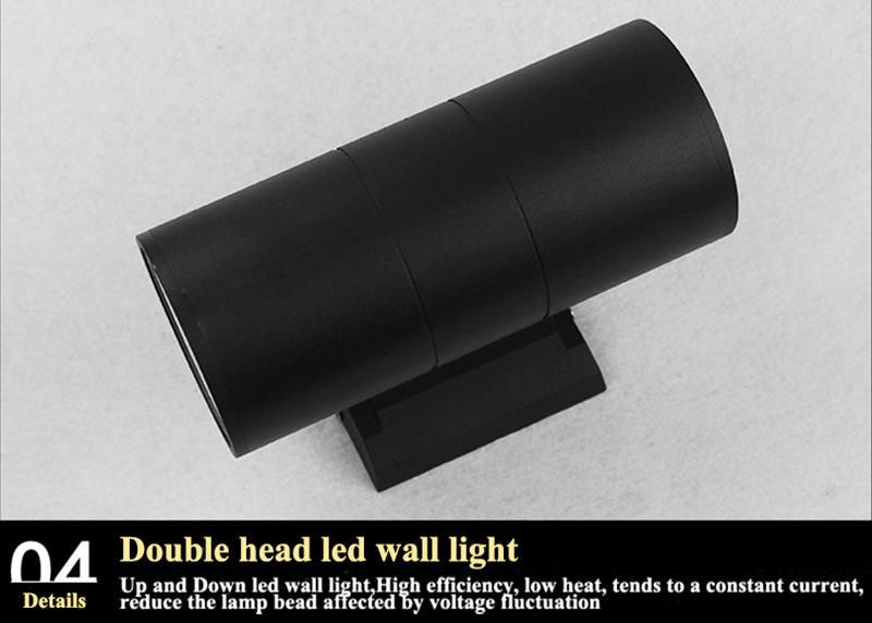 Aluminum Black Grey Shell Industrial Modern Double Head 6W LED Wall Lamp Corner Lights