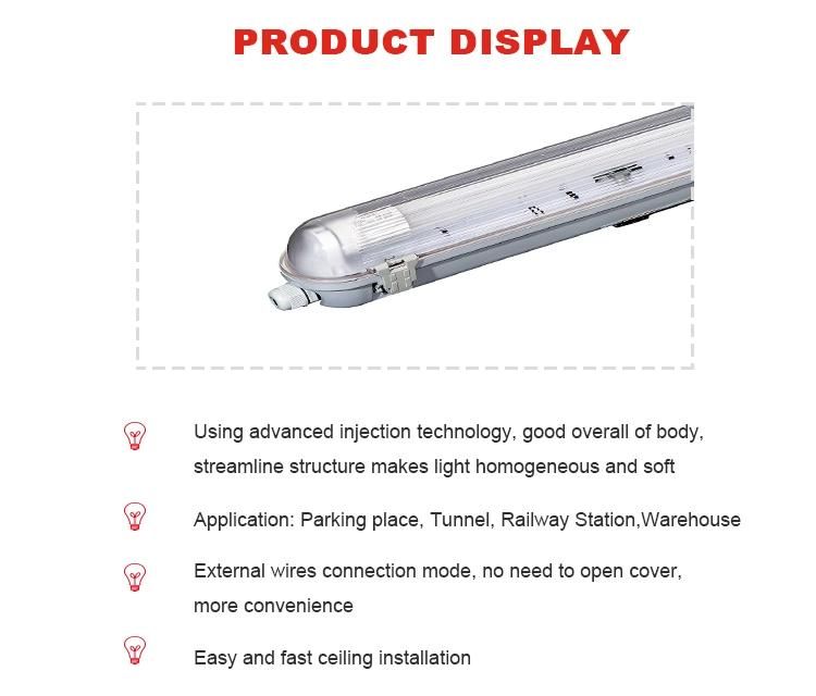 IP65 LED T8 Waterproof Weatherproof Dustproof Fluorescent Tube Lighting (LLX218B)