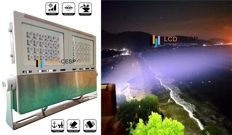 Long Lifespan 50000h IP68 Stainless Steel Marine Grade LED Floodlight-5000K (2 degree beam)