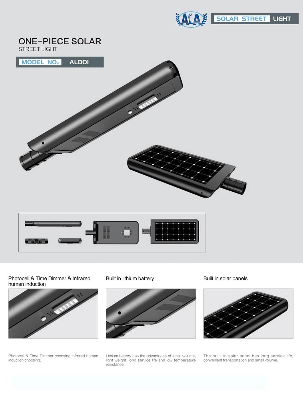 Ala 2022 New Design 20W Outdoor All in One Integrated LED Solar Street Light Outdoor