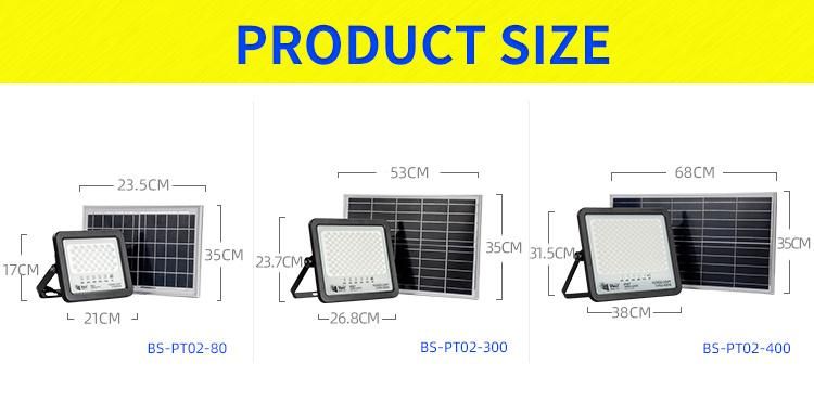 Bspro Housing Lamp Rechargeable Commercial Stadium Super Bright 300W Solar Flood Light