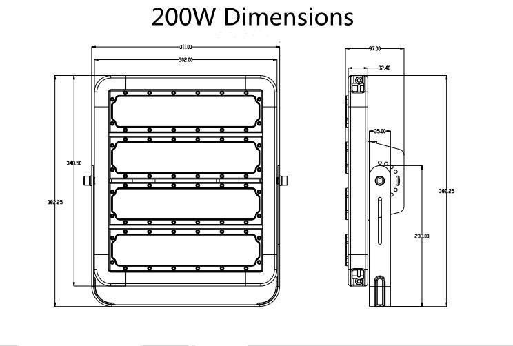 200W Lighting Module Design LED Tunnel Light