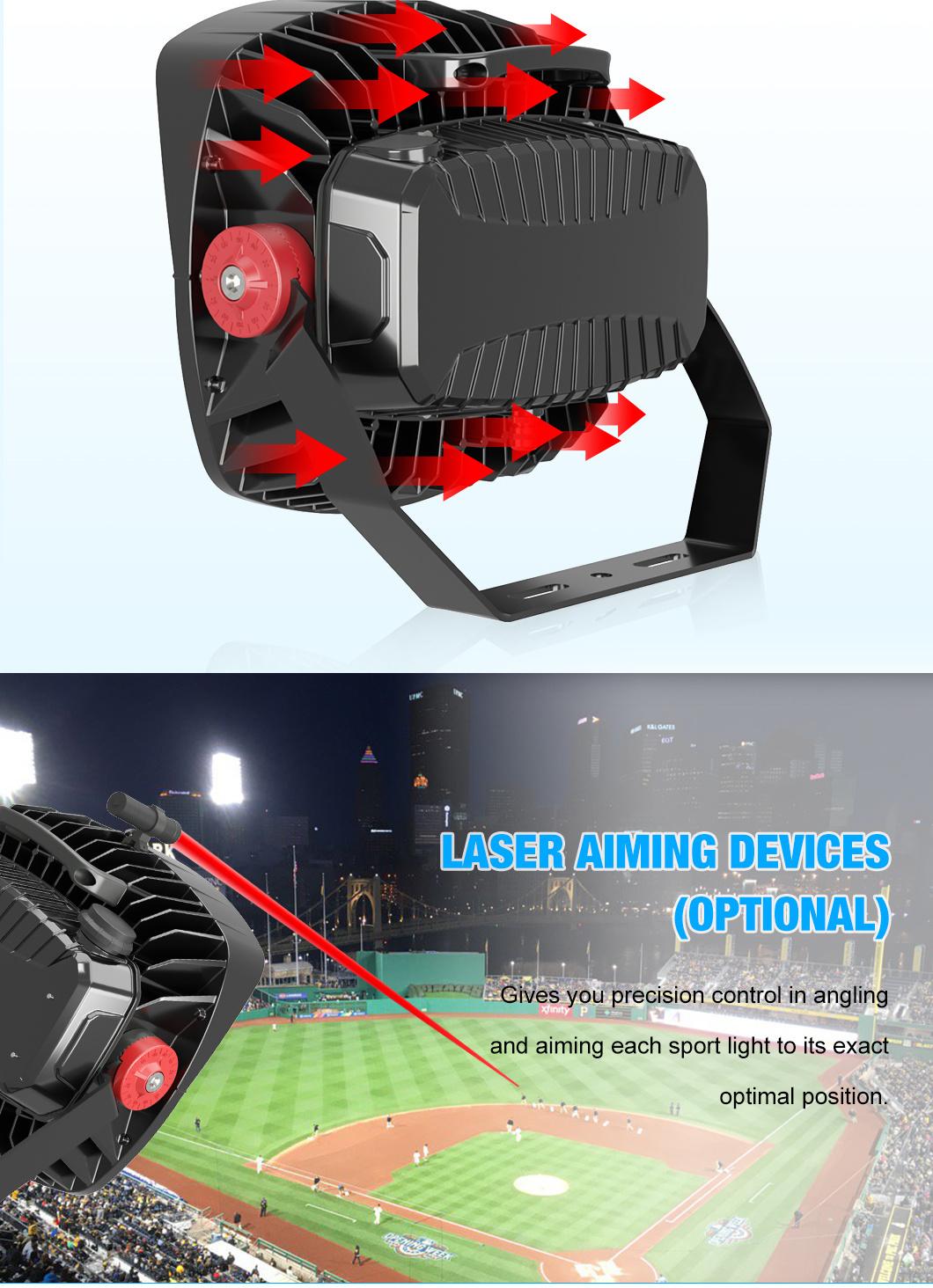 High Power 150lm/W Black Aluminium Housing IP66 Waterproof ETL Football Stadium Light