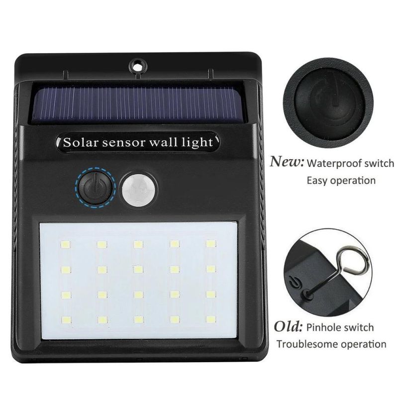 LED Flashlight Outdoor Sensor Wall Waterproof Solar Garden Street Light Sensor Automatically Lamp (WH-HR-04)