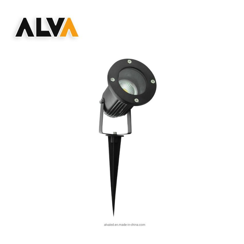 Aluminium Spike Light with Inclined Cover GU10 Socket Lampholder for Garden
