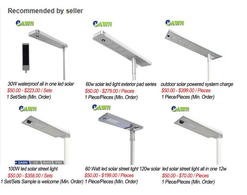 Wireless Controller Charge Integrated Bridgelux LED Solar Street Lights