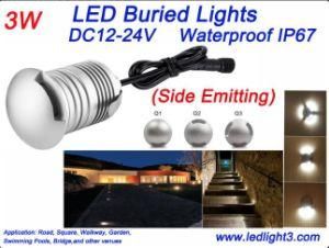 3W Side Emitting LED Buried Light IP67 Waterproof Inground LED Lighting Spot Lights