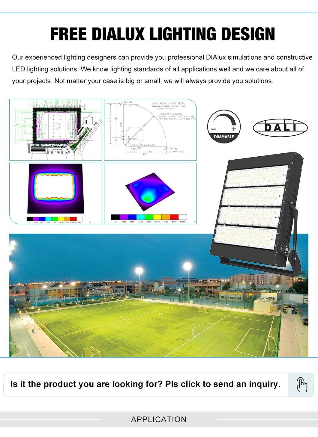 IP65 Waterproof New Design Stadium Lighting 500W 600W 800W Floodlight Multiple Optical Lenses LED Stadium Lamp 5 Years Warranty Stadium Lamp