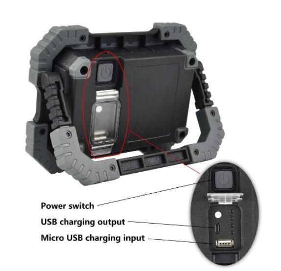 1000 Lumens COB Rechargeable Jobsite Area Light