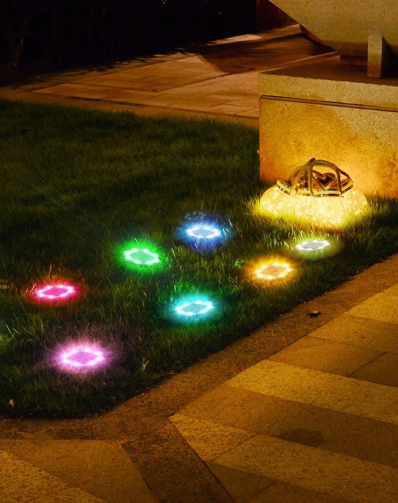 Waterproof Security Landscape Pool Outdoor RGB Solar Lights in Ground