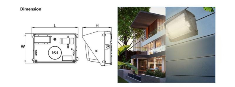 Aluminum & Glass 80W LED Outdoor Wall Pack Light with UL&CE Certificate