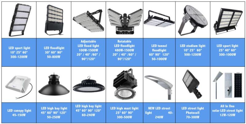 10 25 45 60 Degrees 500W 1000W LED Projector Light