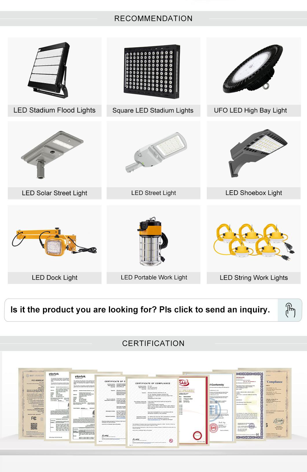 Romanso High Power LED Flood Light 150lm/W 800W Sstadium Flood Lights LED