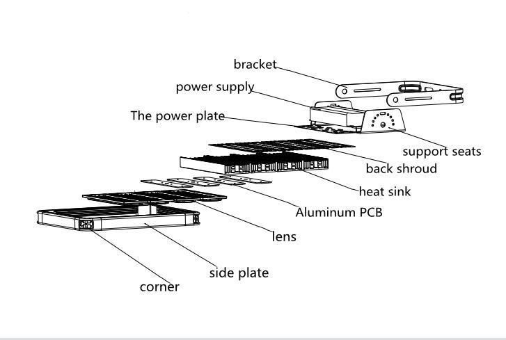 LED Tunnel Light 100watt 6063 Aluminum Materials