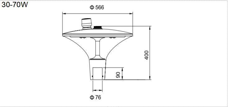 Die-Casting Aluminum P65 Waterproof Outdoor Lamp LED 30W 40W 60W 90W Garden Lighting Pole Mounted Light for Courtyard