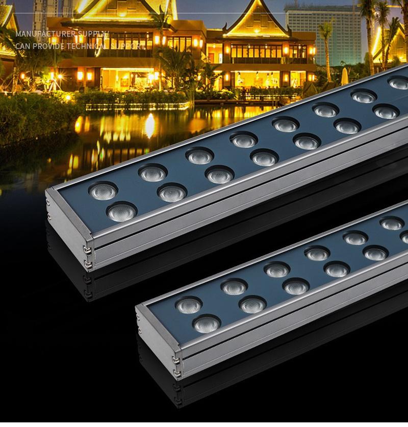 Professional Lighting Stage Linear LED Wall Washer Light RGB 24W 36W DMX512 Control Facade Lighting