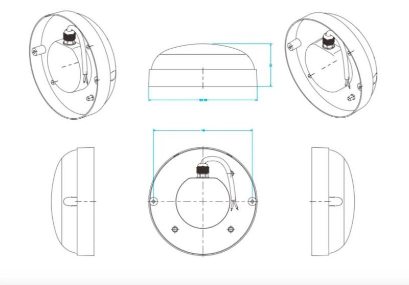 Aluminum Outdoor Round IP65 20W LED Bulkhead Light
