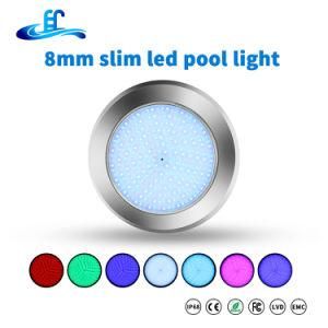 316ss IP68 8mm Ultra Thin Underwater Swimming Pool Light with CE RoHS Certificate