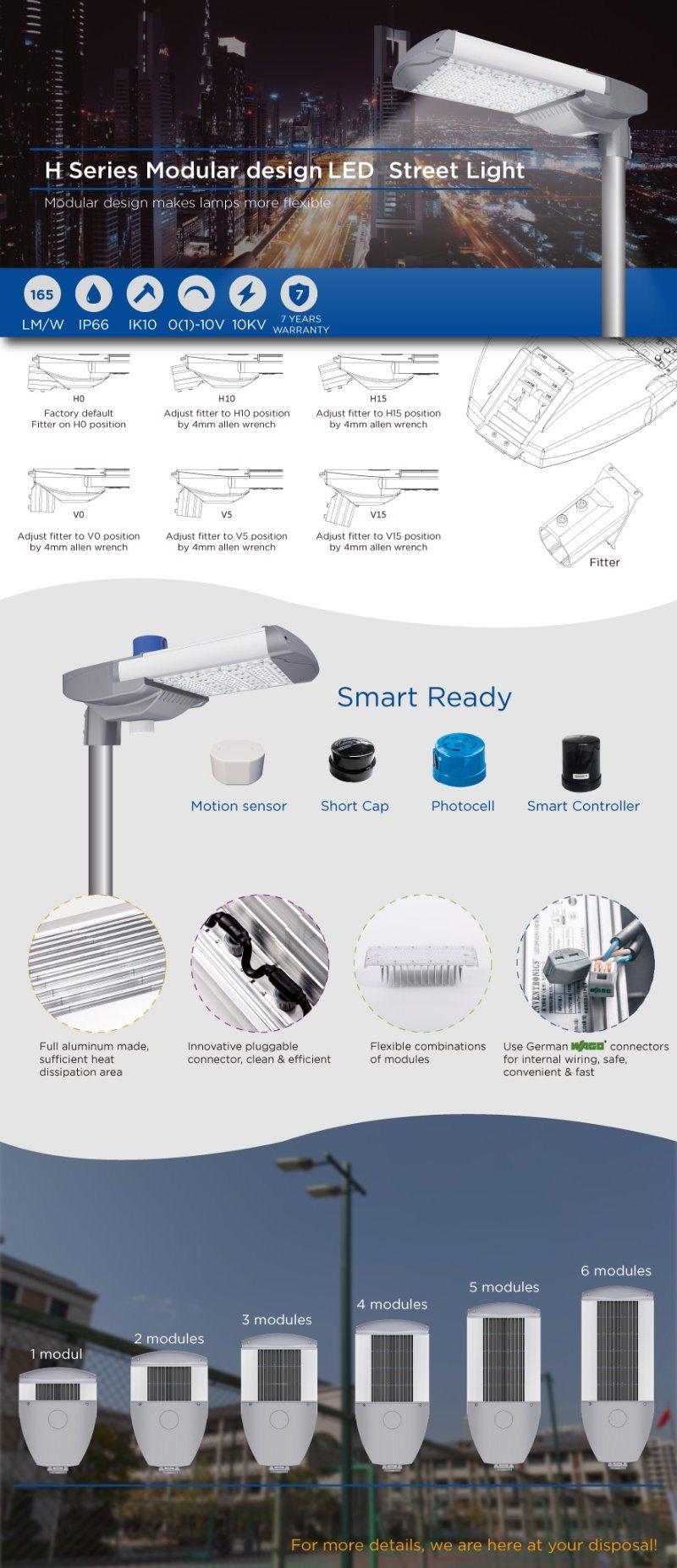 IP66 Module Designed 65 Watts Solar LED Street Light with UL Dlc Optical Sensor