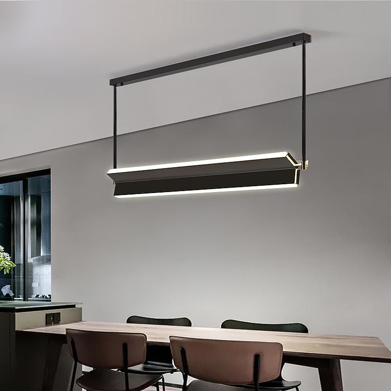 2022 Ceiling Surface Black Painted Modern Long Linear LED Office Pendant Light