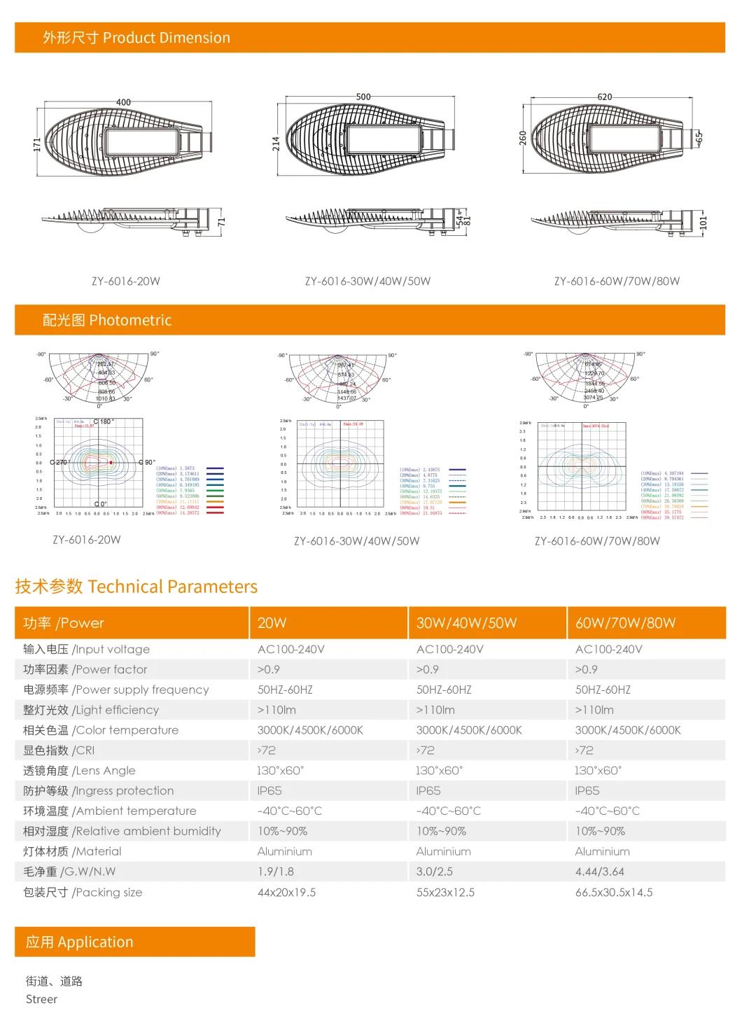 Modern Waterproof Street Light, LED Light Street, Aluminum SMD 150W